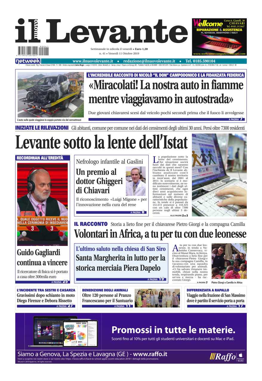 Inchieste, approfondimenti e interviste su Il Nuovo Levante da oggi in edicola