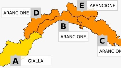 Allerta meteo su tutta la Liguria dalle 18 di oggi