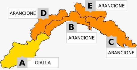 Allerta meteo su tutta la Liguria dalle 18 di oggi