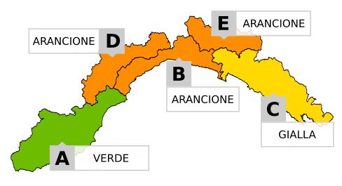L’allerta per il Levante diventa gialla