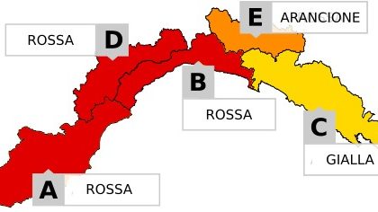 Fino a domani ancora allerta gialla nell'estremo Levante: allerta rossa sul Golfo Paradiso