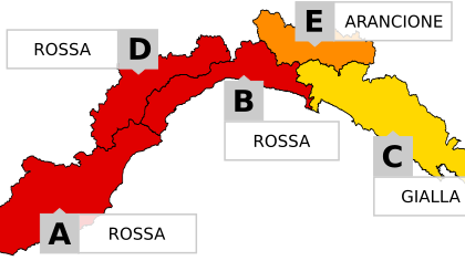 Maltempo, prolungata l'allerta rossa su ponente, genovese e Golfo Paradiso
