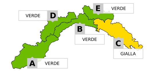 Allerta meteo gialla dalle 22 di oggi