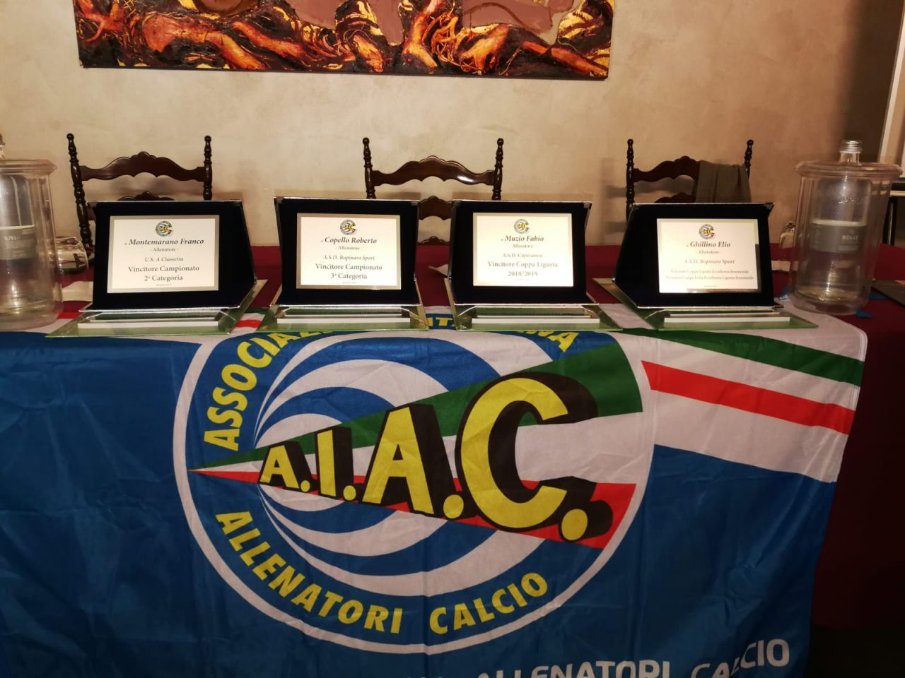 Calcio, Aiac ha premiato gli allenatori del Tigullio