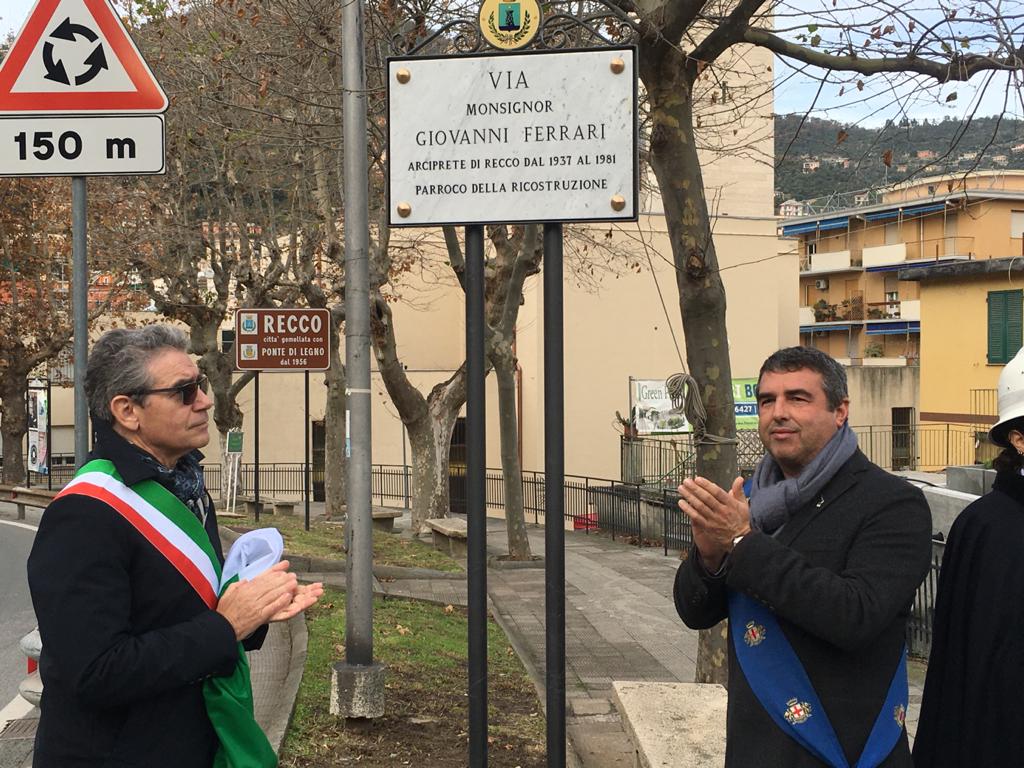 Inaugurata a Recco via Monsignor Giovanni Ferrari