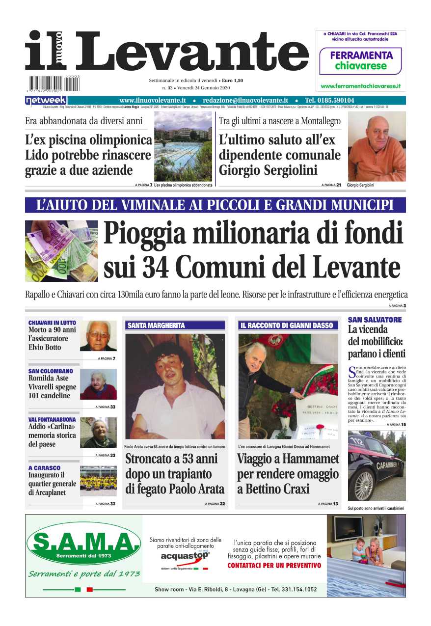 Inchieste, approfondimenti e interviste su Il Nuovo Levante da oggi in edicola
