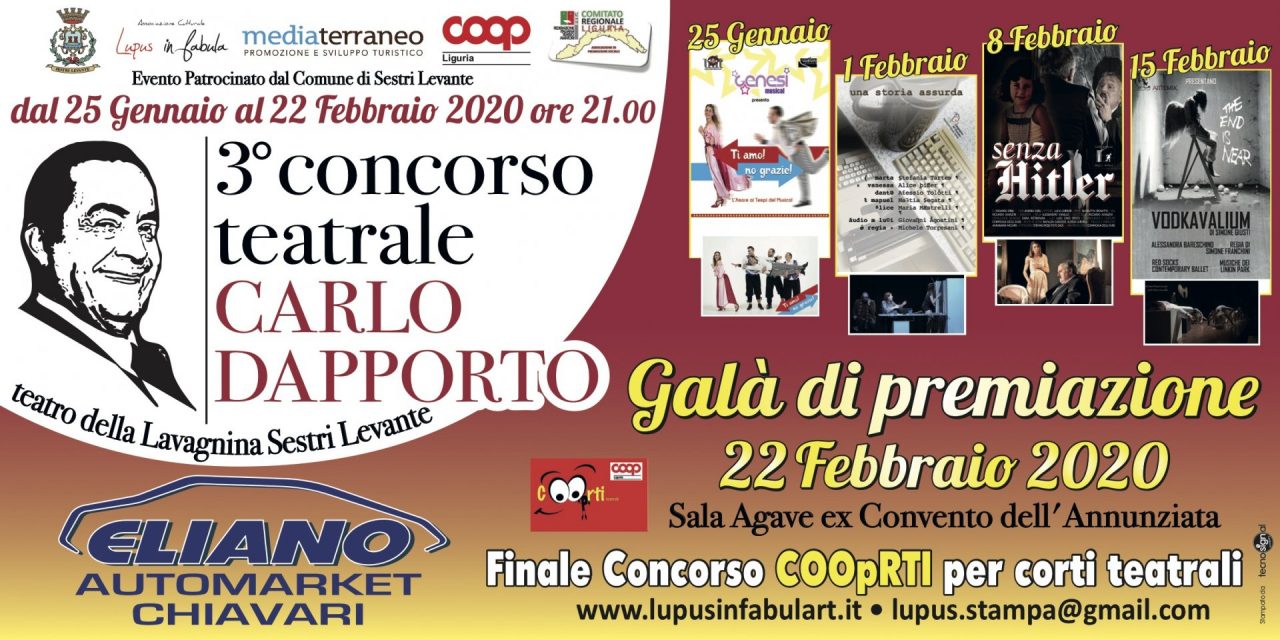 Torna a Sestri Levante il Concorso Teatrale Nazionale Carlo Dapporto