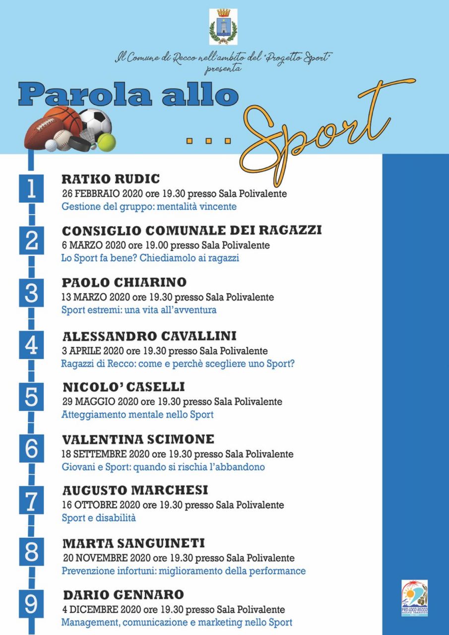Parola allo sport a Recco