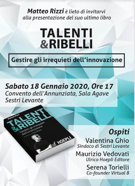 “Talenti e Ribelli”, il nuovo libro del sestrese Matteo Rizzi