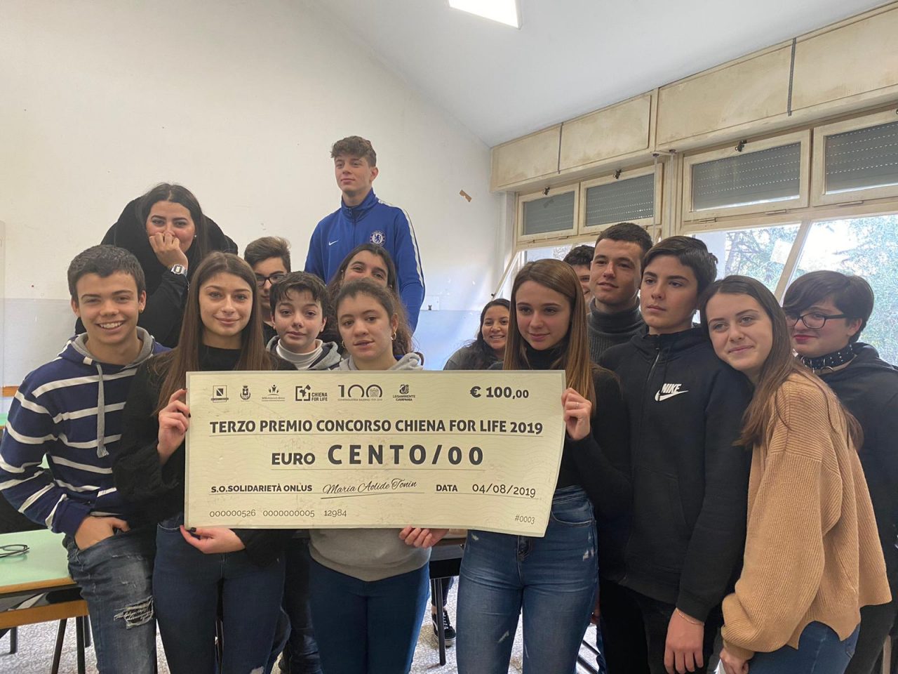 Il Caboto terzo al concorso nazionale Chiena for Life