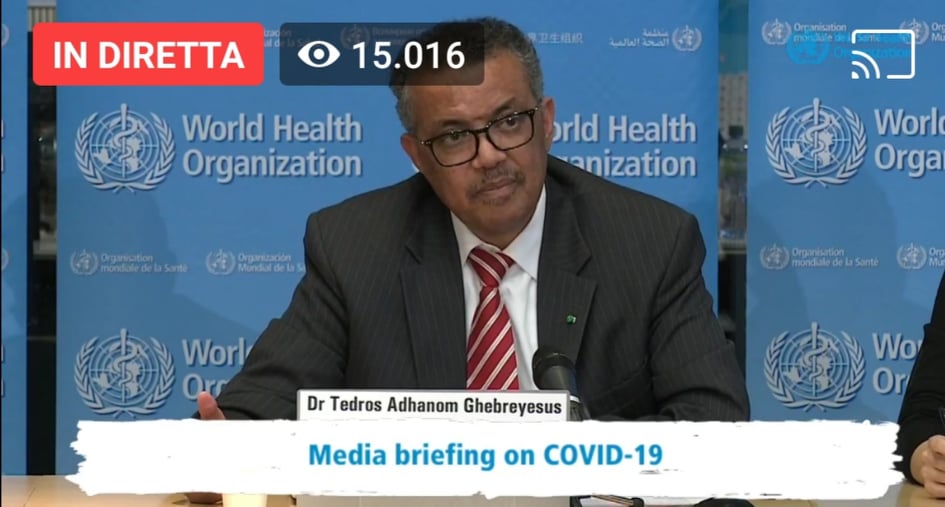 L’Organizzazione mondiale della sanità: “Il covid-19 è una pandemia”
