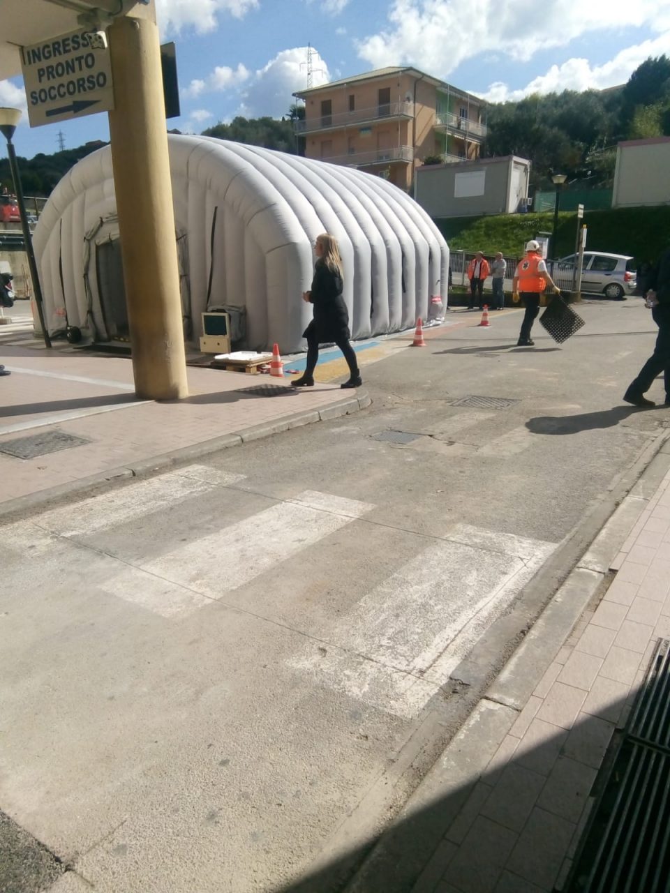 Coronavirus, pronta la tenda per il triage anche a Lavagna