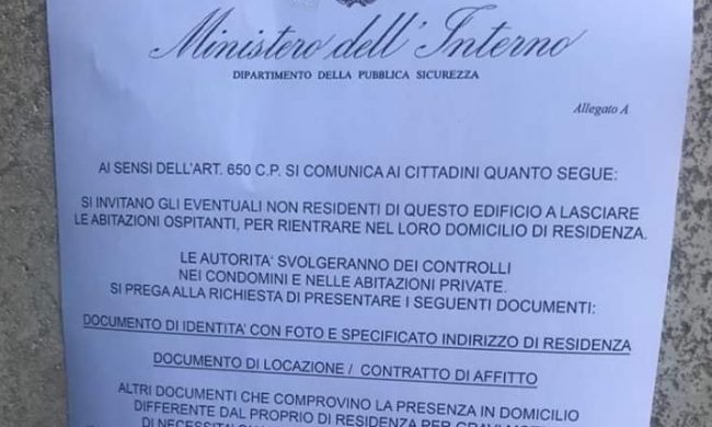 Coronavirus, anche al Nord avviso di controllo degli appartamenti: «Sono i ladri»