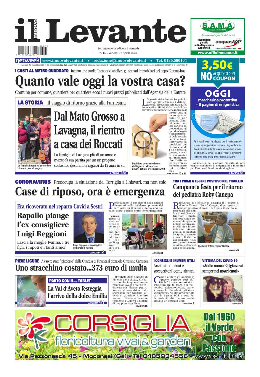 Oggi in edicola con Il Nuovo Levante la mascherina protettiva