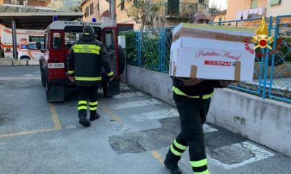 Rapallo, anche i vigili del fuoco partecipano alla raccolta alimentare