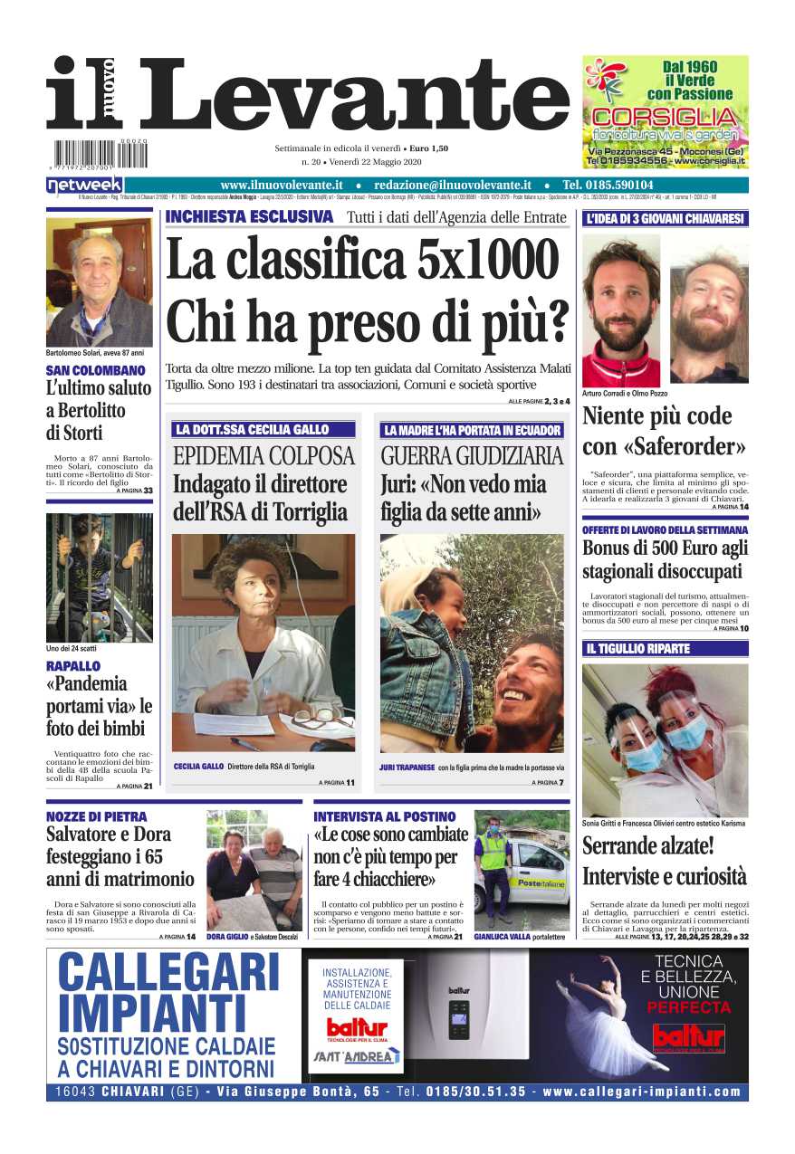 Inchieste, approfondimenti e interviste su Il Nuovo Levante da oggi in edicola