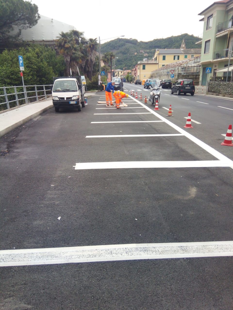 A Carasco nuovo asfalto e parcheggi