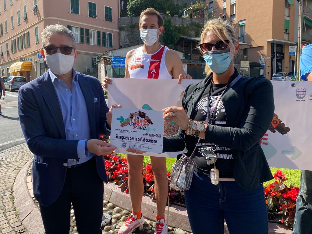 È arrivata anche a Recco la staffetta “La Liguria che riparte. Di corsa”