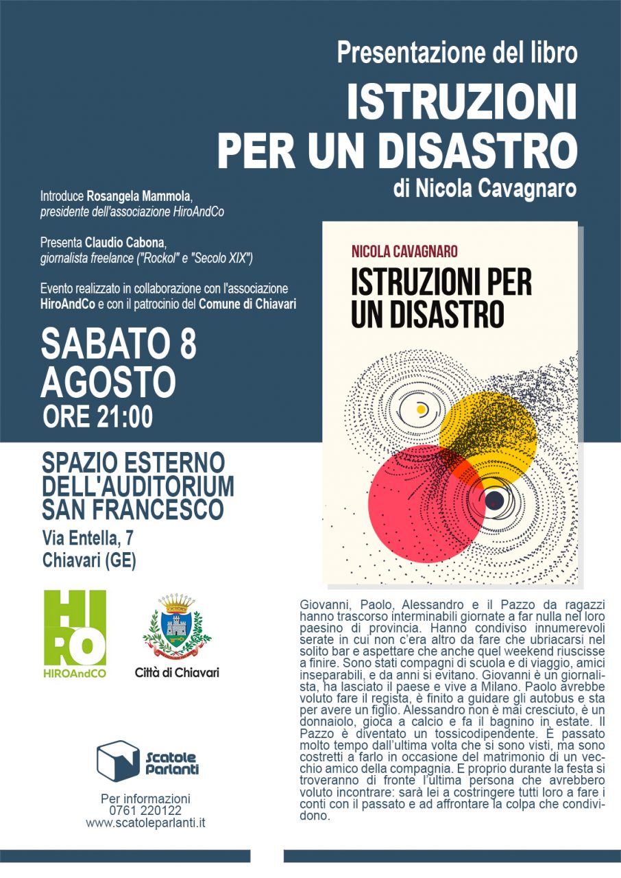 “Istruzioni per un disastro”, il nuovo romanzo del giornalista Nicola Cavagnaro
