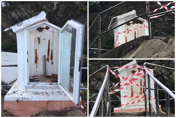 Cappelletta votiva distrutta dal fulmine a ridosso del Porto di Sestri Levante