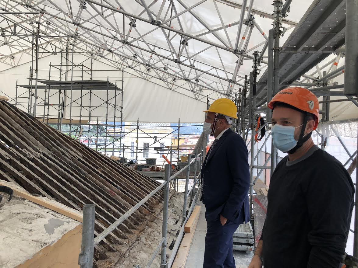 Palazzo Rocca, il sopralluogo e il punto sui lavori