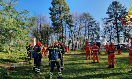 Vigili del Fuoco in esercitazione antincendio boschivo sul Monte di Portofino