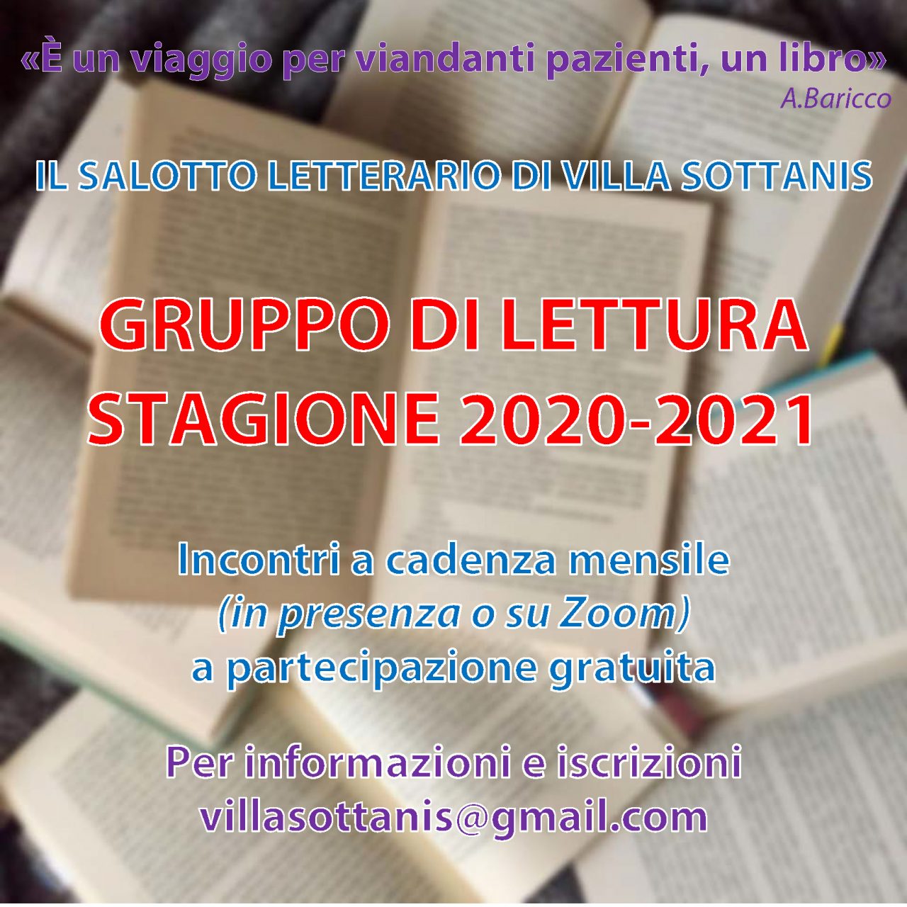 Salotto letterario, il gruppo di lettura di Villa Sottanis