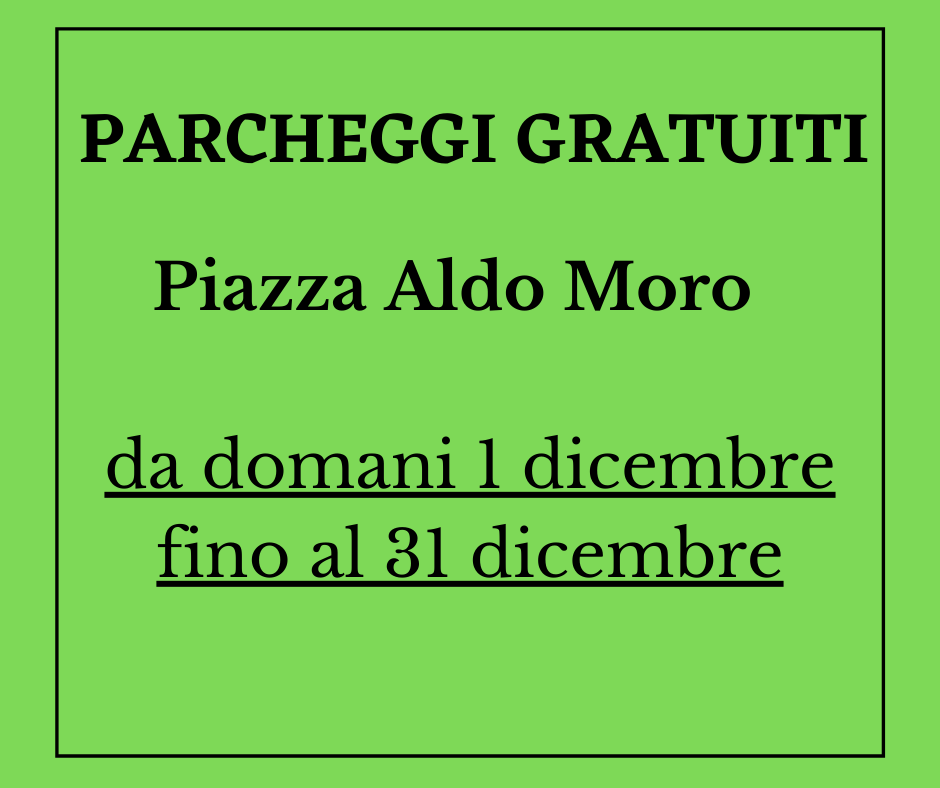 Parcheggi gratuiti a partire da domani
