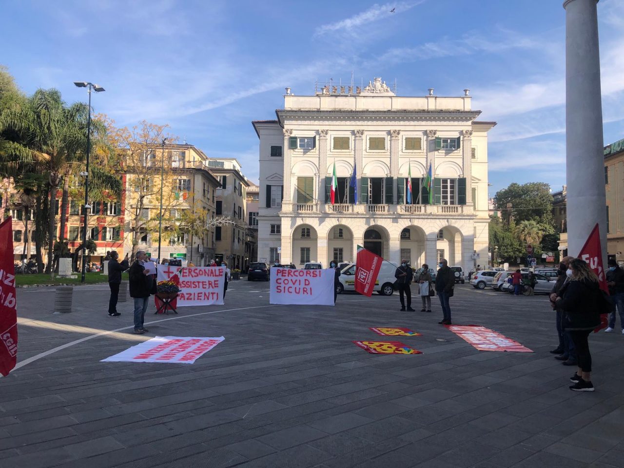 Manifestazione dei lavoratori della sanità