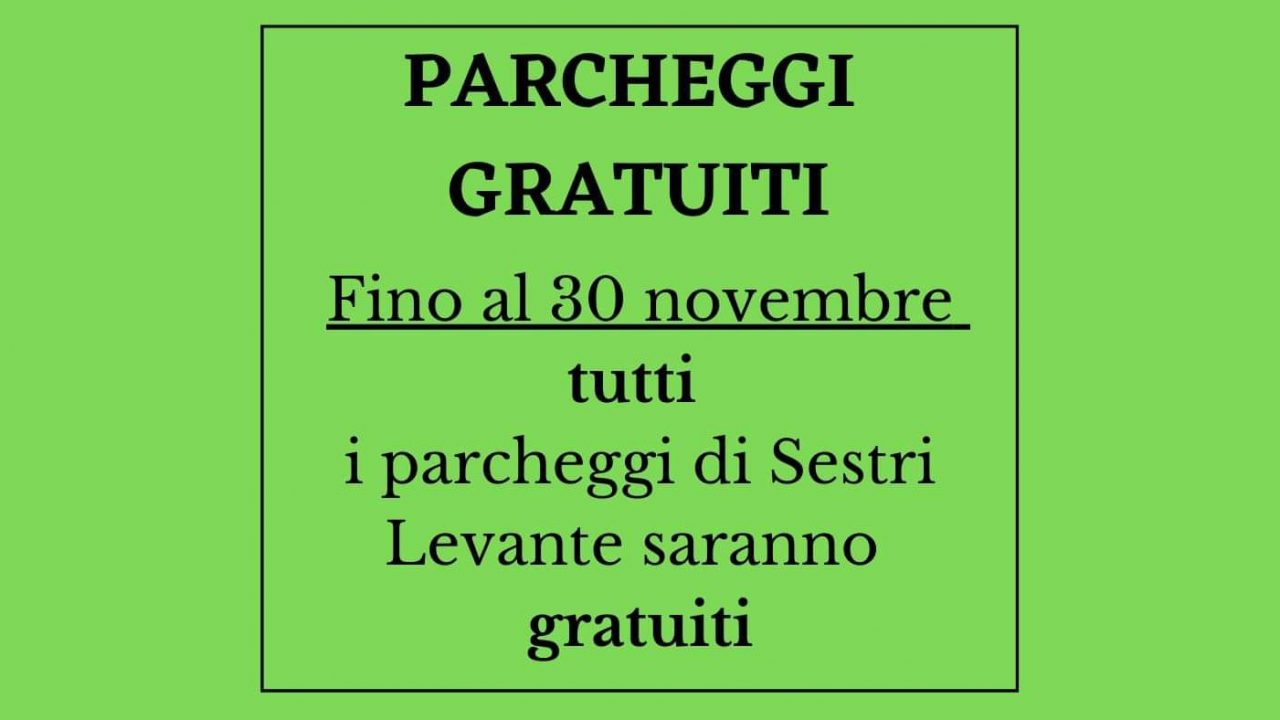 Parcheggi gratuiti a Sestri sino a fine mese