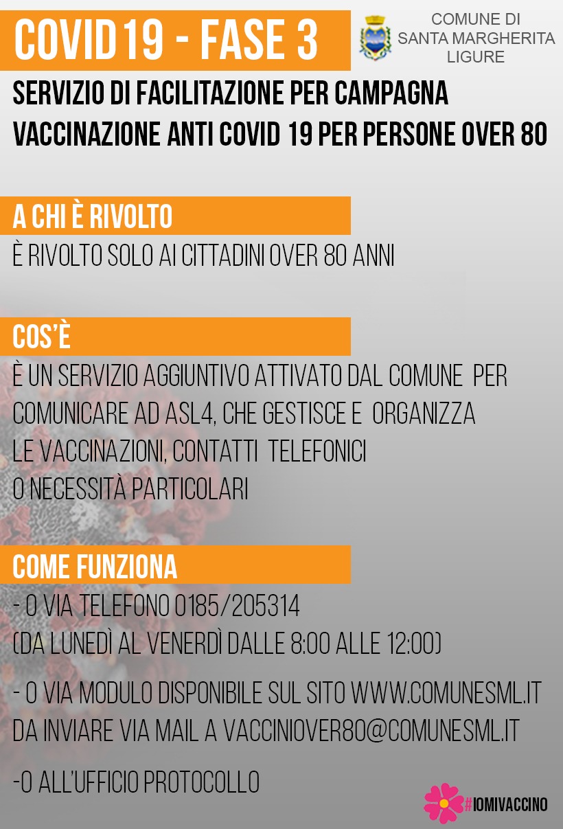 Santa Margherita Ligure mette in campo un servizio di “facilitazione” per la campagna di vaccinazione anti Covid-19