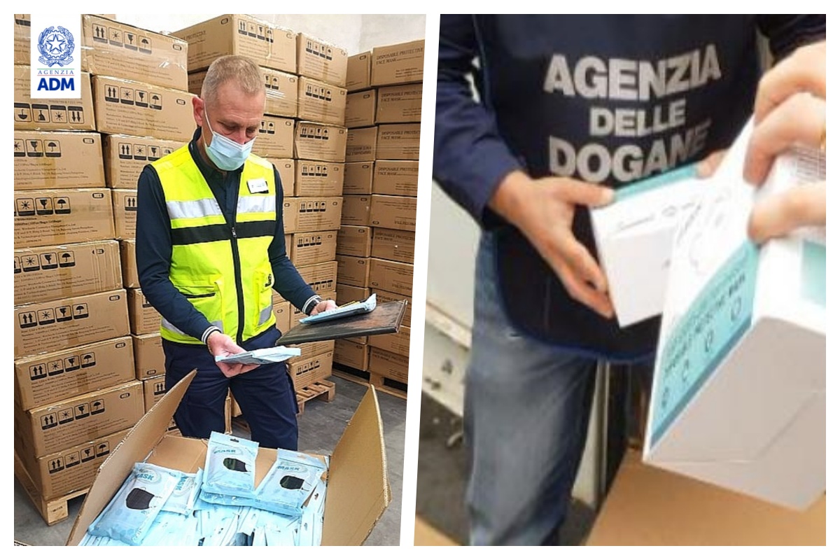 Bloccati a Genova 1,3 milioni di mascherine cinesi con “indicazioni fallaci”