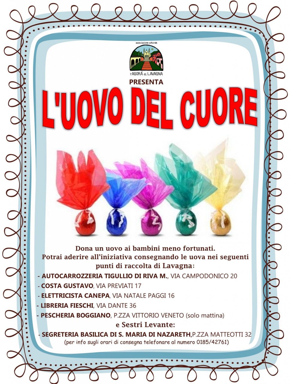 L’Agorà raccoglie uova di Pasqua