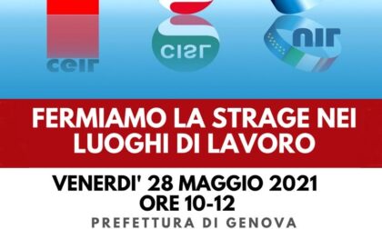 Cgil Cisl Uil, presidio davanti alla Prefettura di Genova: "Fermiamo la strage nei luoghi di lavoro"