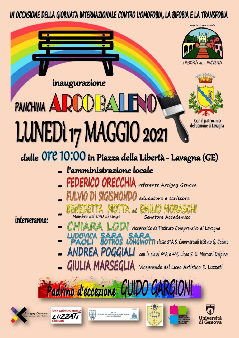 Panchina Arcobaleno a Lavagna