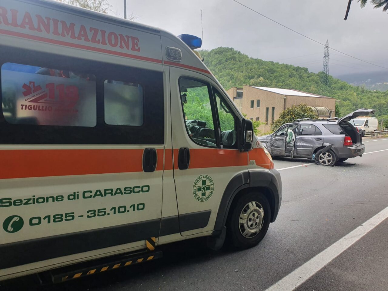 Incidente a San Colombano, due feriti al pronto soccorso