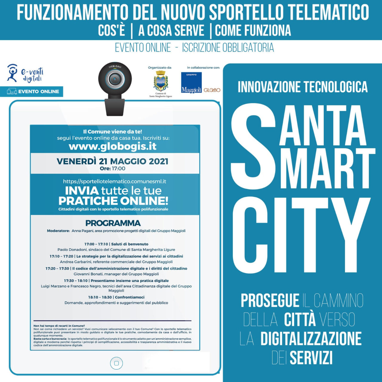 Santa Margherita Ligure, digitalizzazione delle pratiche. Attivazione e presentazione Sportello telematico Polifunzionale