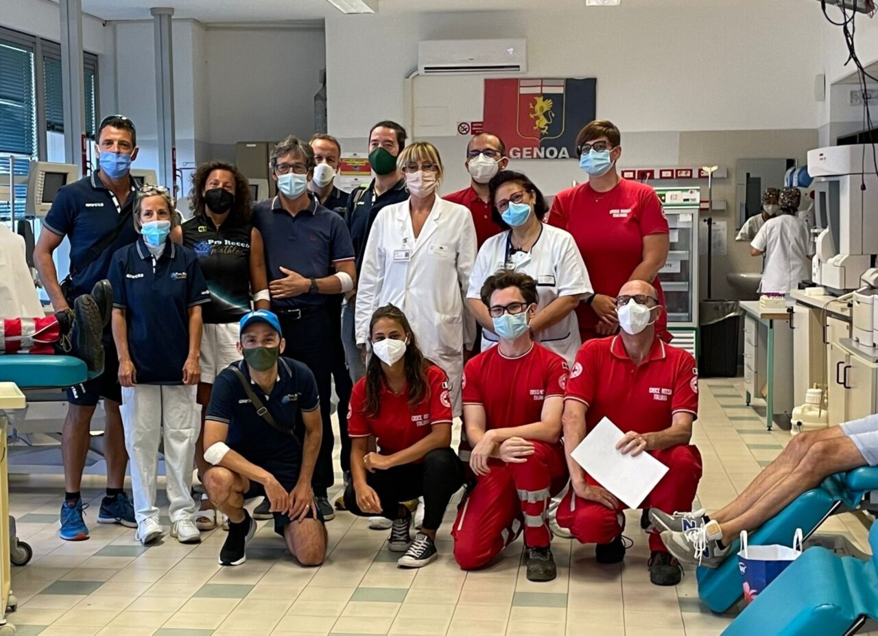 Atleti e volontari di Recco insieme per donare sangue al San Martino