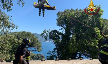Brividi a Portofino: giardiniere vola da tre metri di altezza