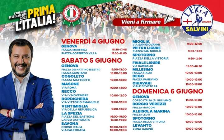 Raccolta firme della Lega a difesa del made in Italy