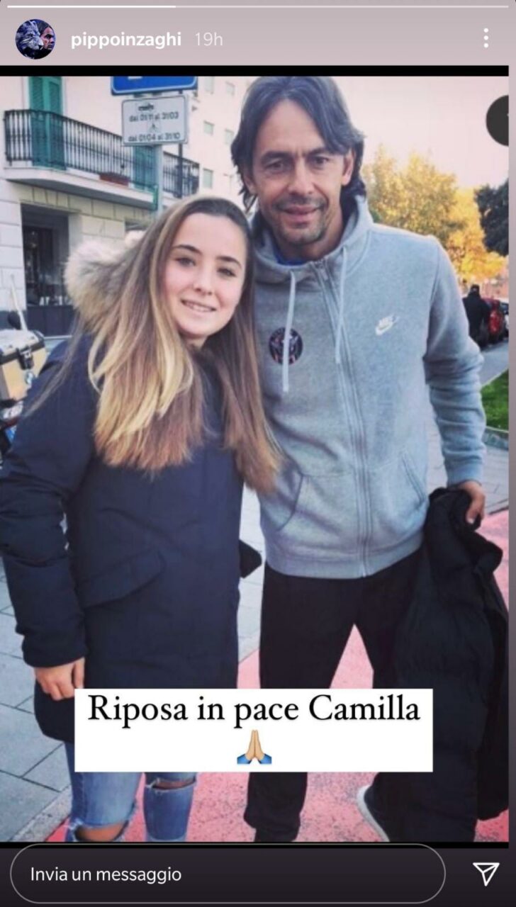 Addio Camilla, il ricordo commosso di Pippo Inzaghi