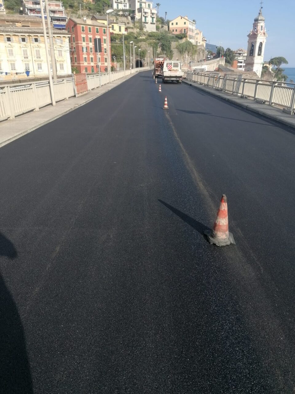 Sori, riaperto a doppio senso viadotto sull’Aurelia