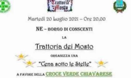 Solidarietà: "Cena sotto le stelle" a favore della Croce Verde Chiavarese