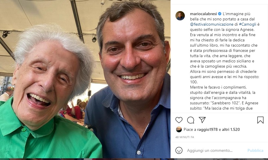 Calabresi: “L’immagine più bella che mi porto a casa del Festival è questa signora di Camogli”