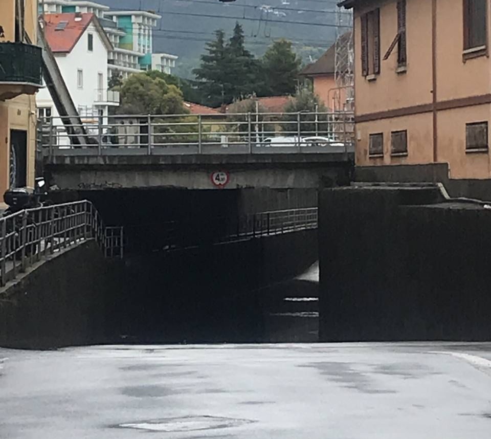 Sestri Levante, chiuso il sottopasso di via Nazionale