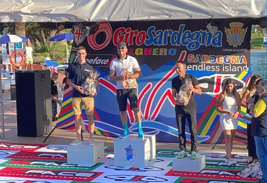 Podio VvFontanabuona alla prima tappa del  Giro della Sardegna