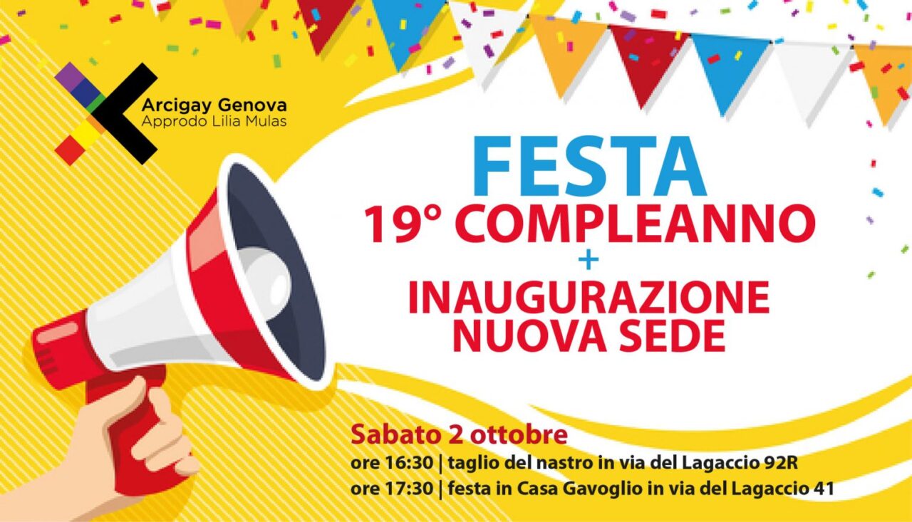 Arcigay inaugura sabato 2 ottobre la nuova sede