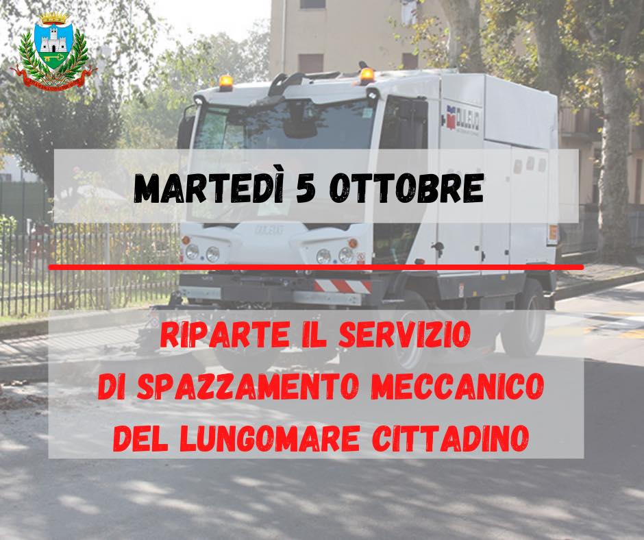 Riparte lo spazzamento meccanico del lungomare