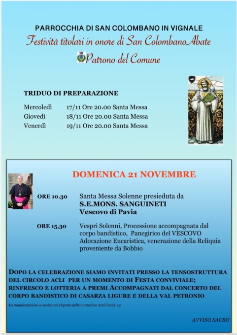 Grande festa a San Colombano per il Patrono