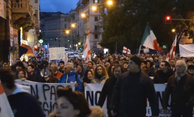 In mille al corteo no green pass no vax